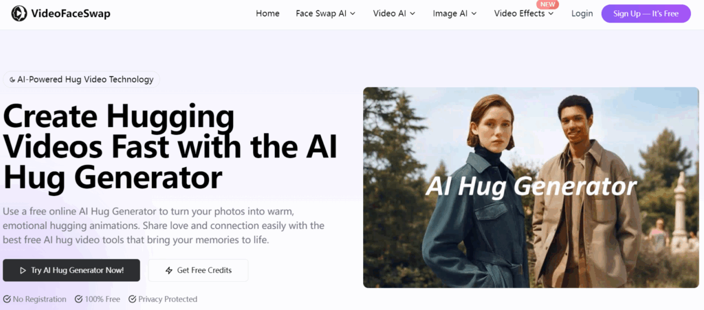 VideoFaceSwap-AI hug video generator